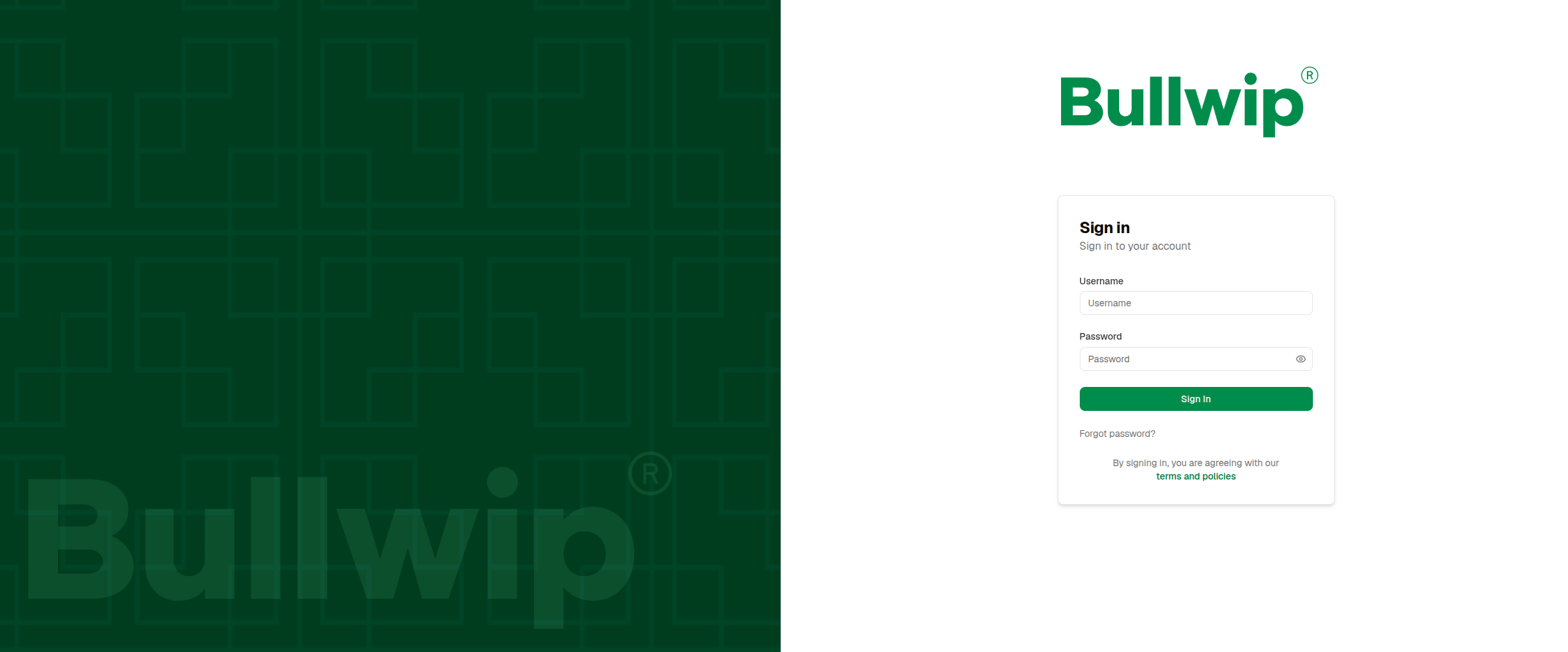 Screenshot of Bullwip — Next.js 16, TypeScript, Laravel project by Shafin Ahmed